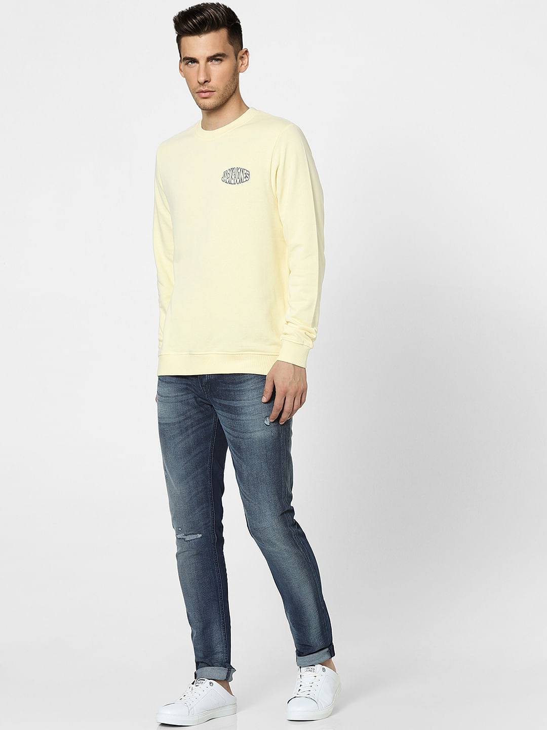Yellow Graphic Print Sweatshirt