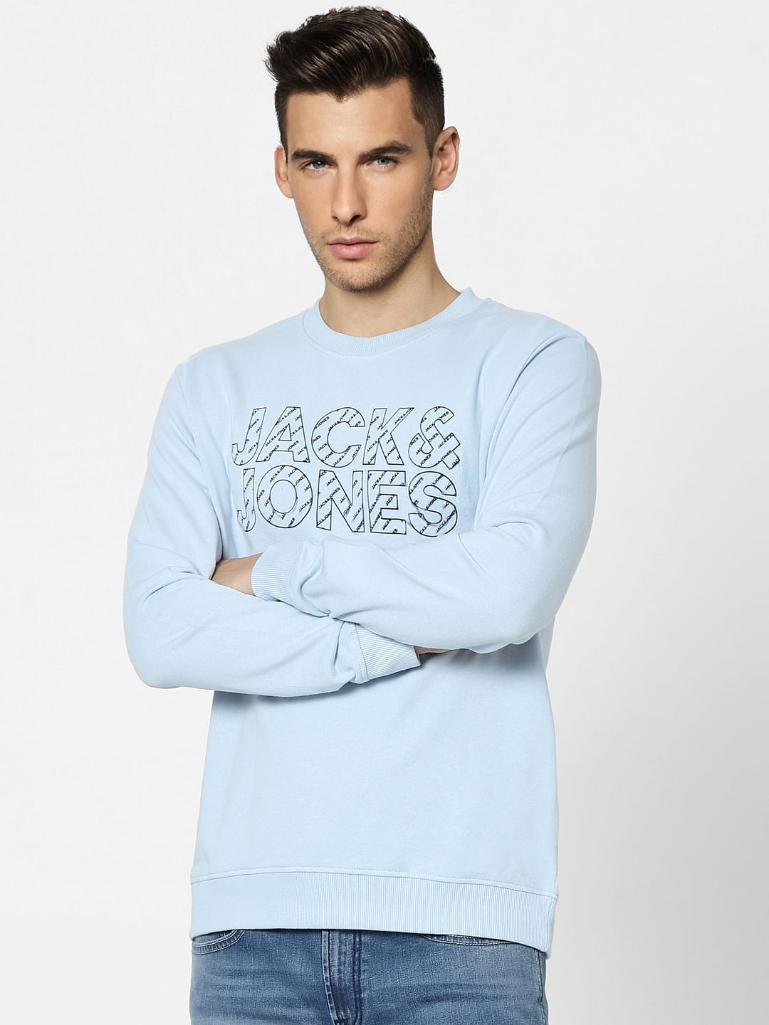 Blue Graphic Print Sweatshirt