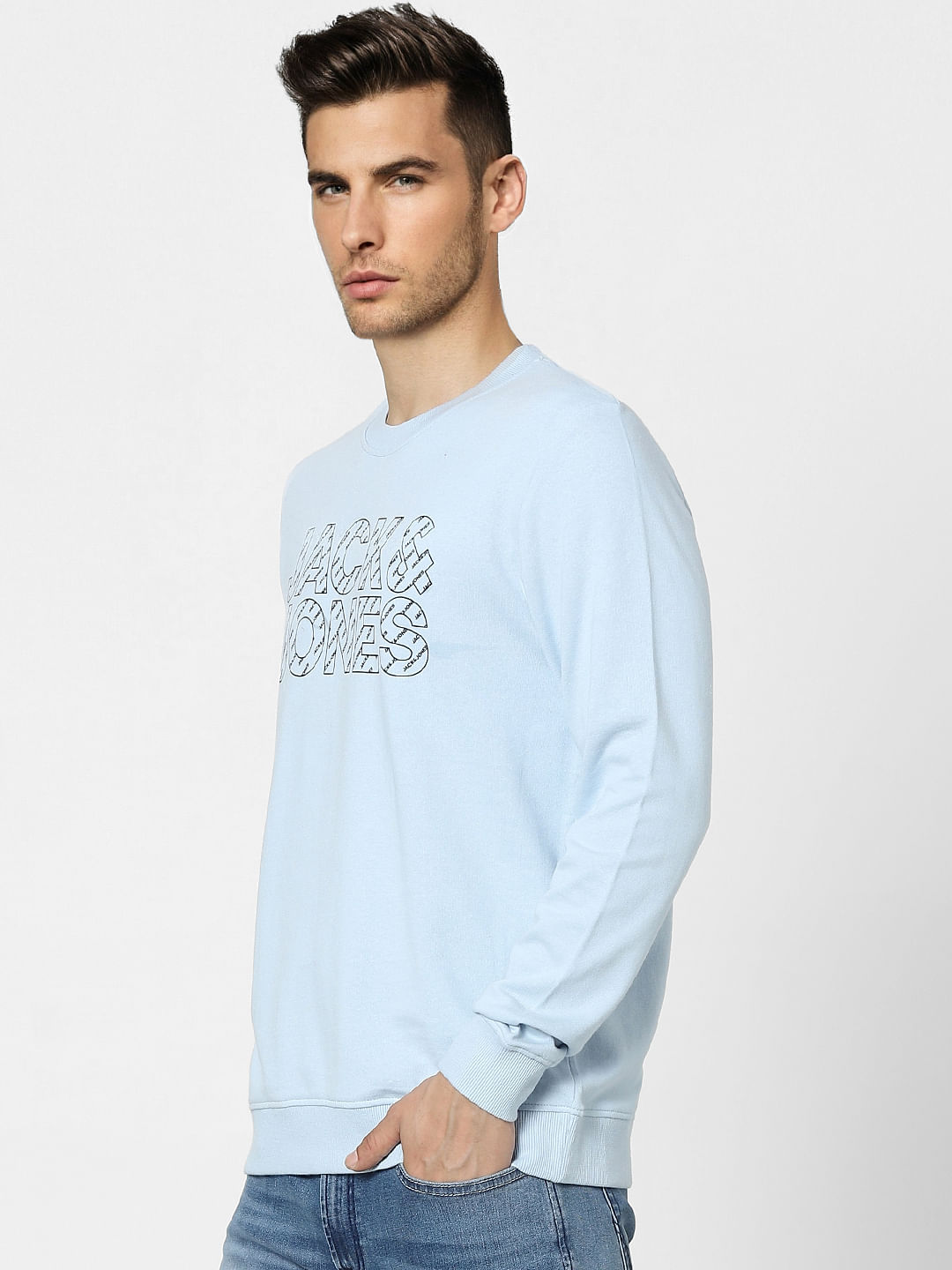 Blue Graphic Print Sweatshirt