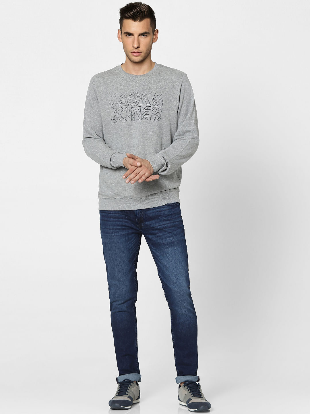 Grey Graphic Print Sweatshirt