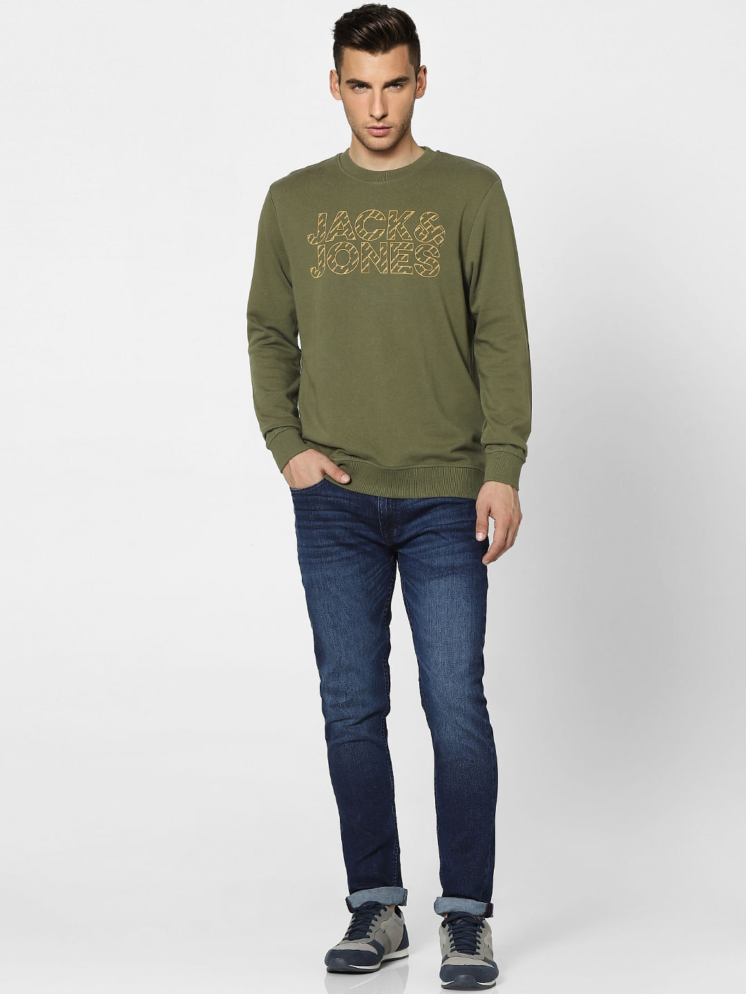 Green Graphic Print Sweatshirt