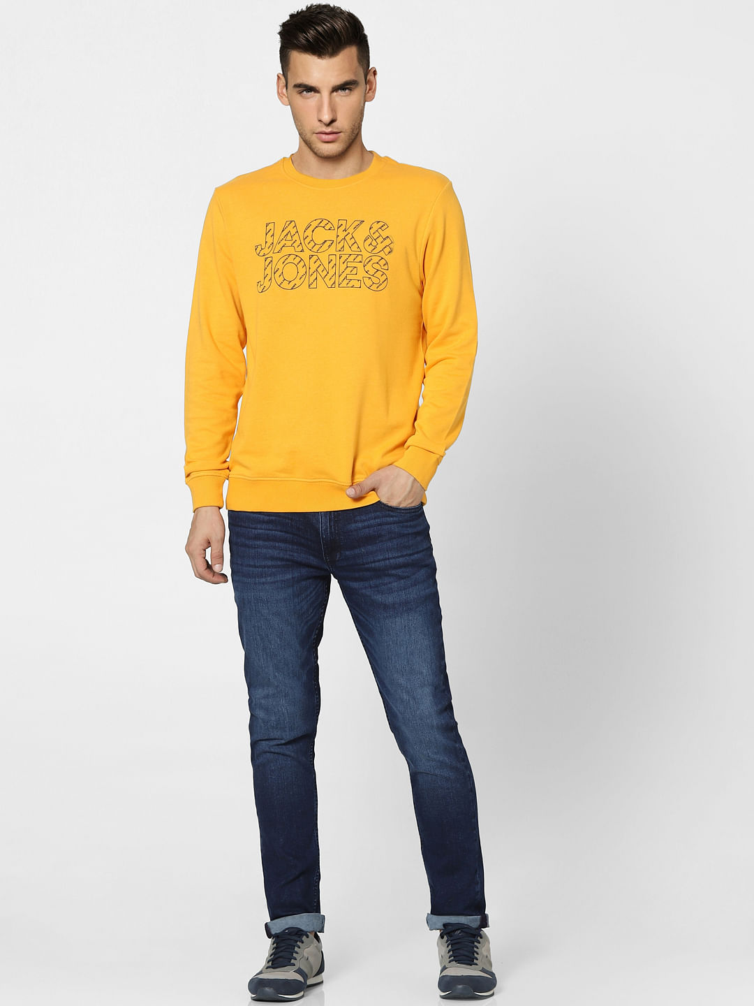 Yellow Graphic Print Sweatshirt