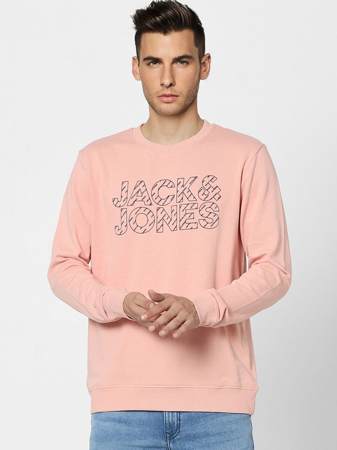 Peach Graphic Print Sweatshirt