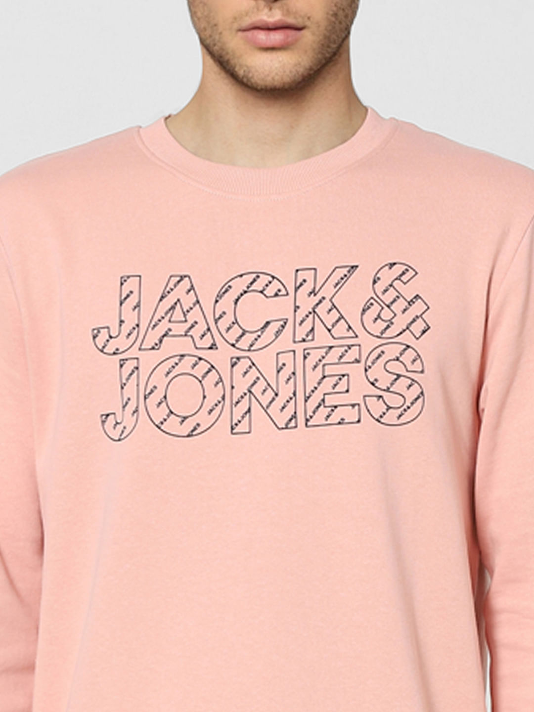 Peach Graphic Print Sweatshirt