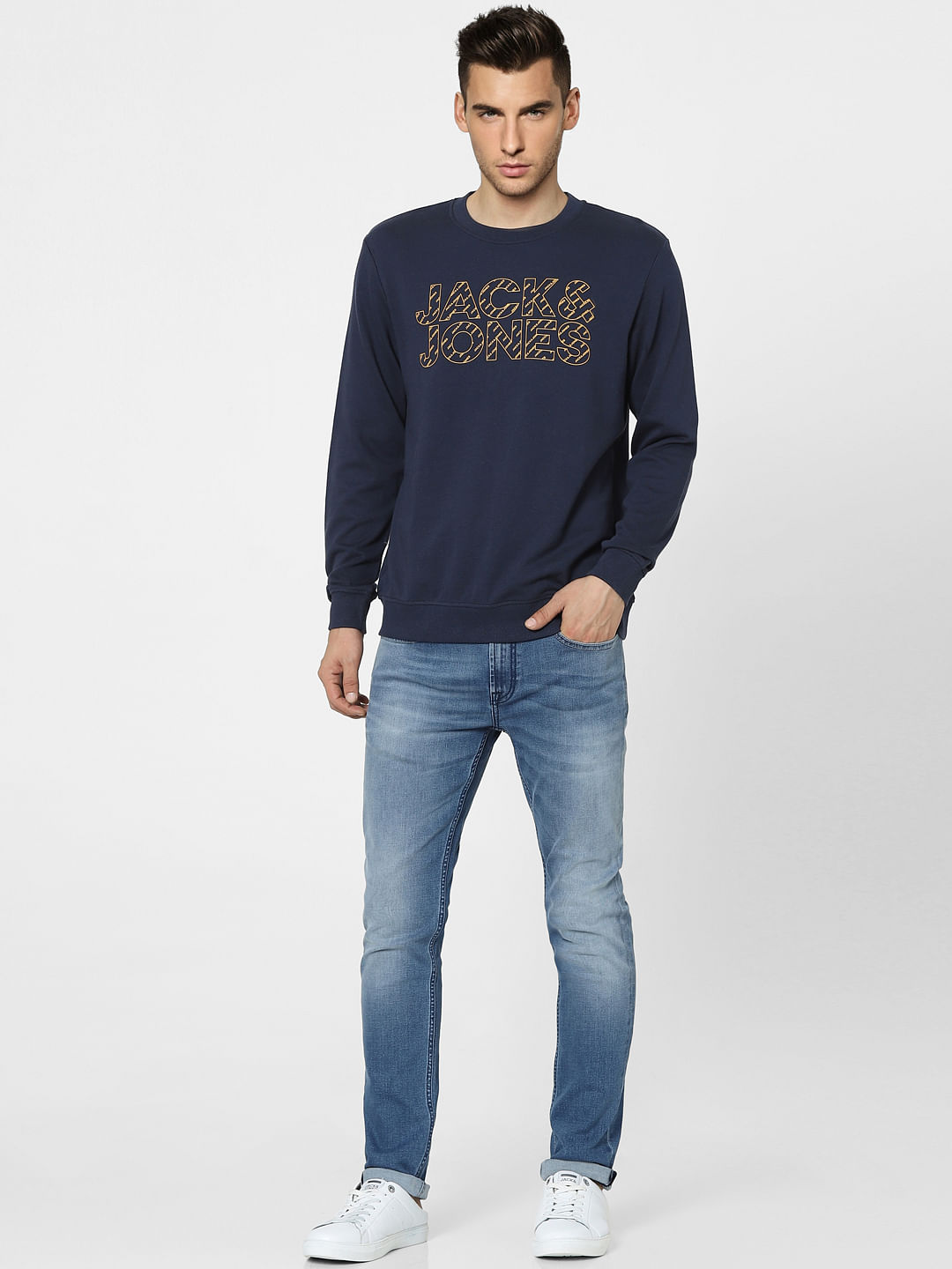 Blue Graphic Print Sweatshirt
