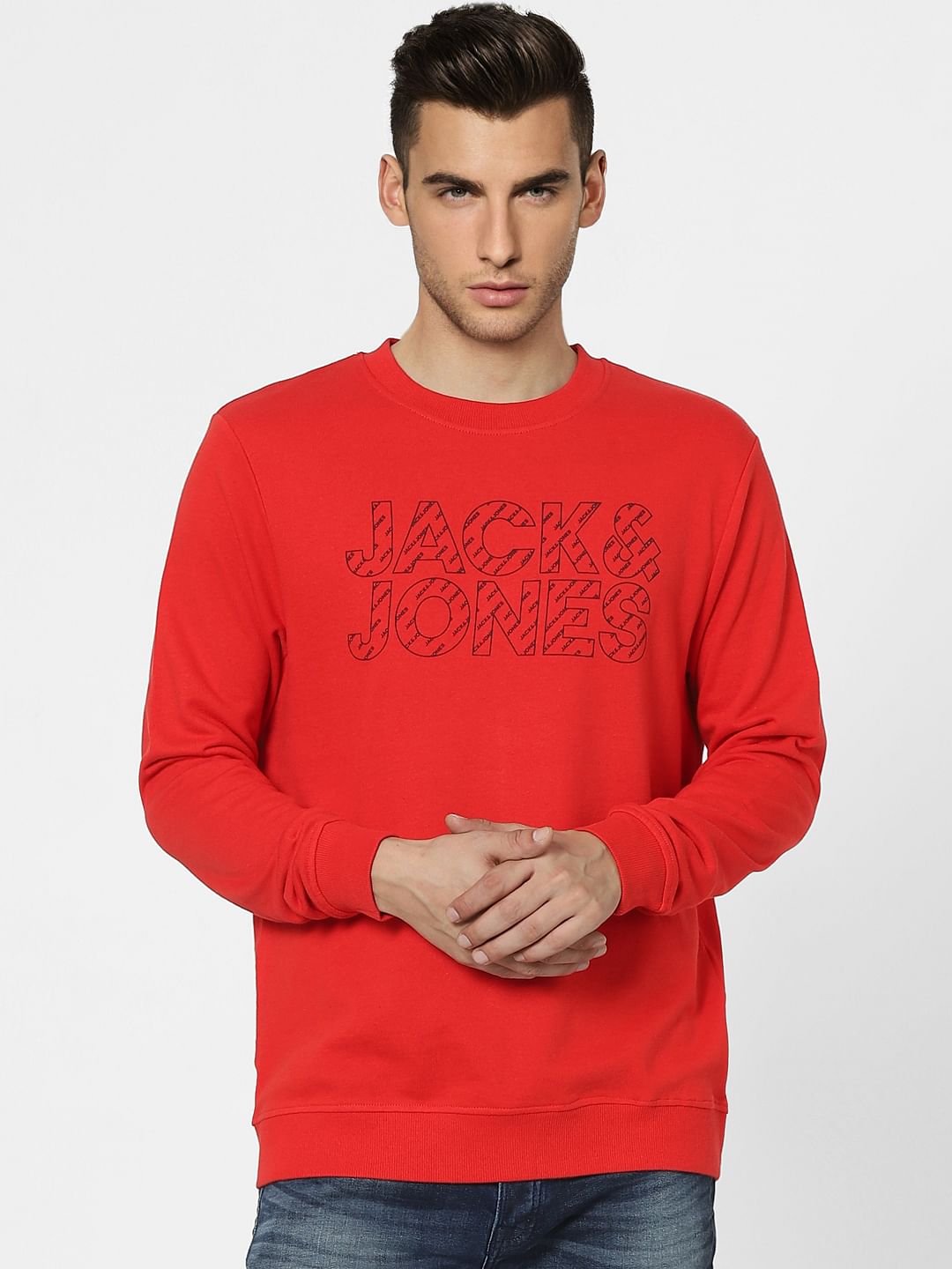 Red Graphic Print Sweatshirt