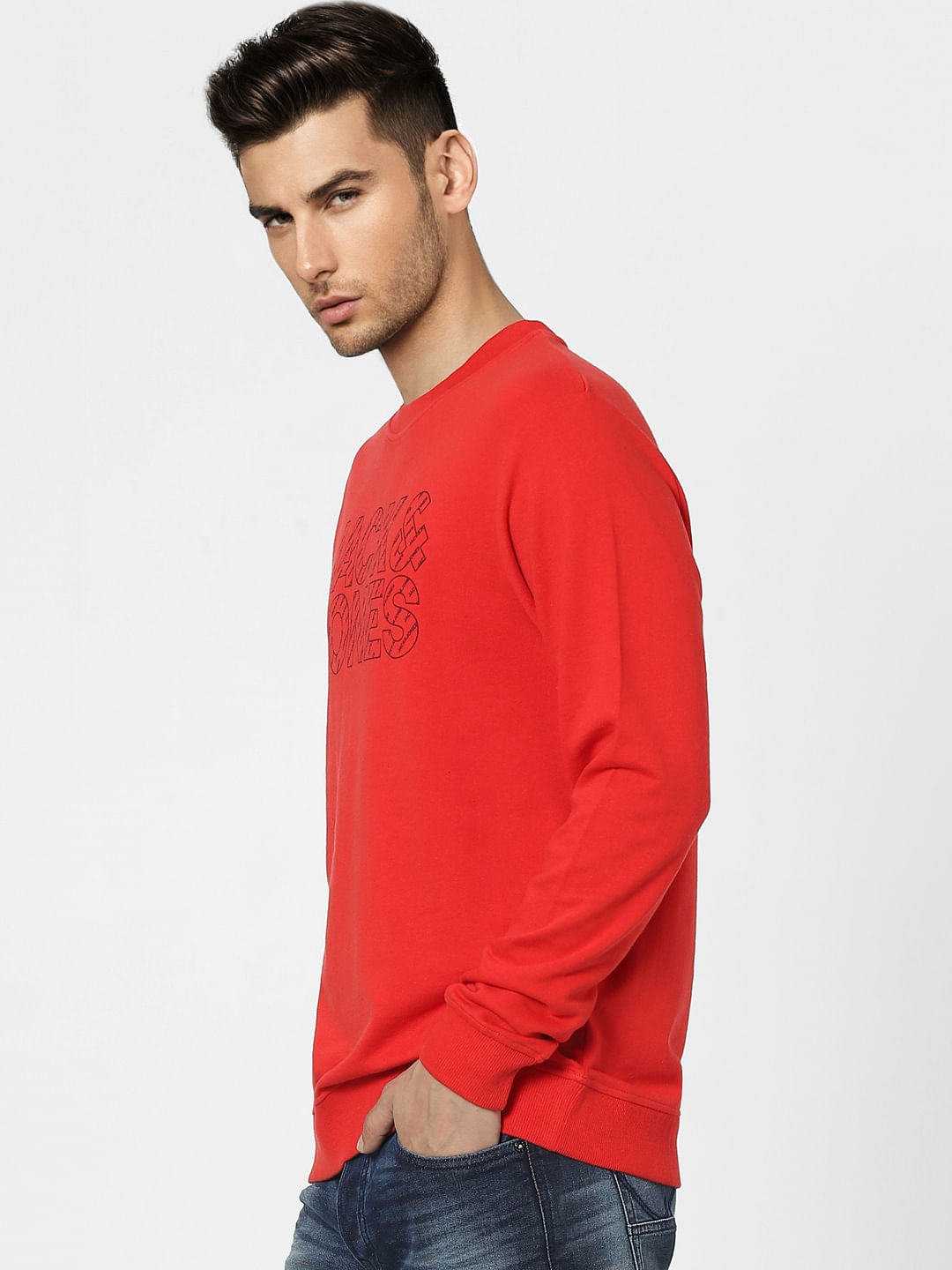 Red Graphic Print Sweatshirt