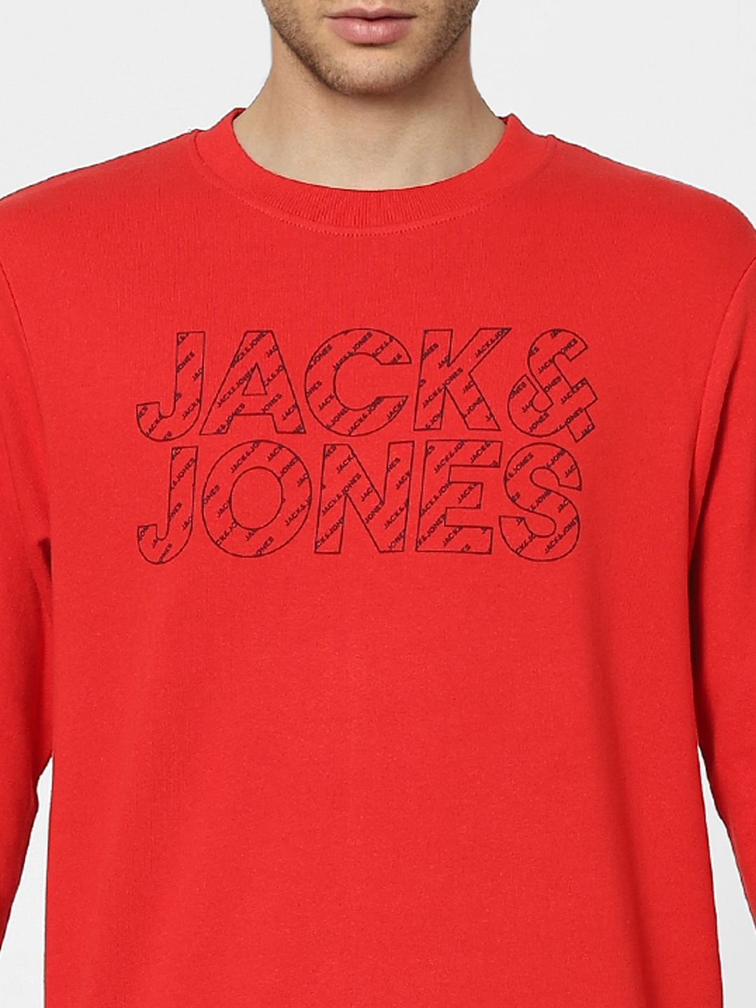 Red Graphic Print Sweatshirt