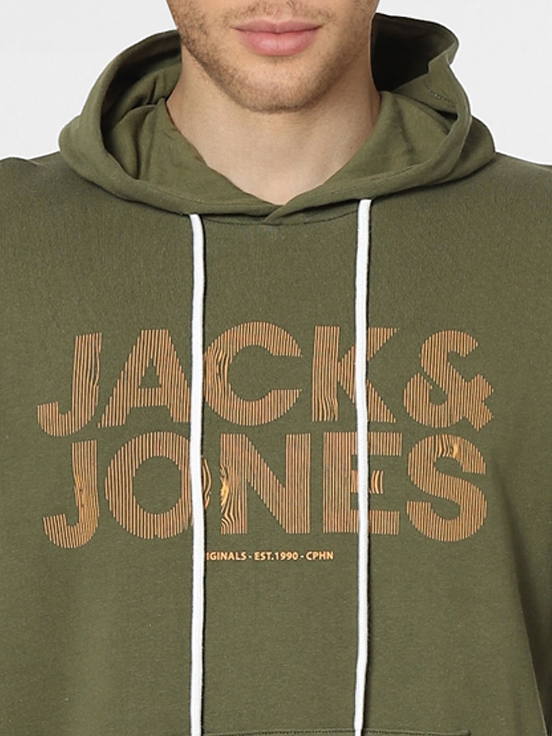 Green Graphic Print Hooded Sweatshirt