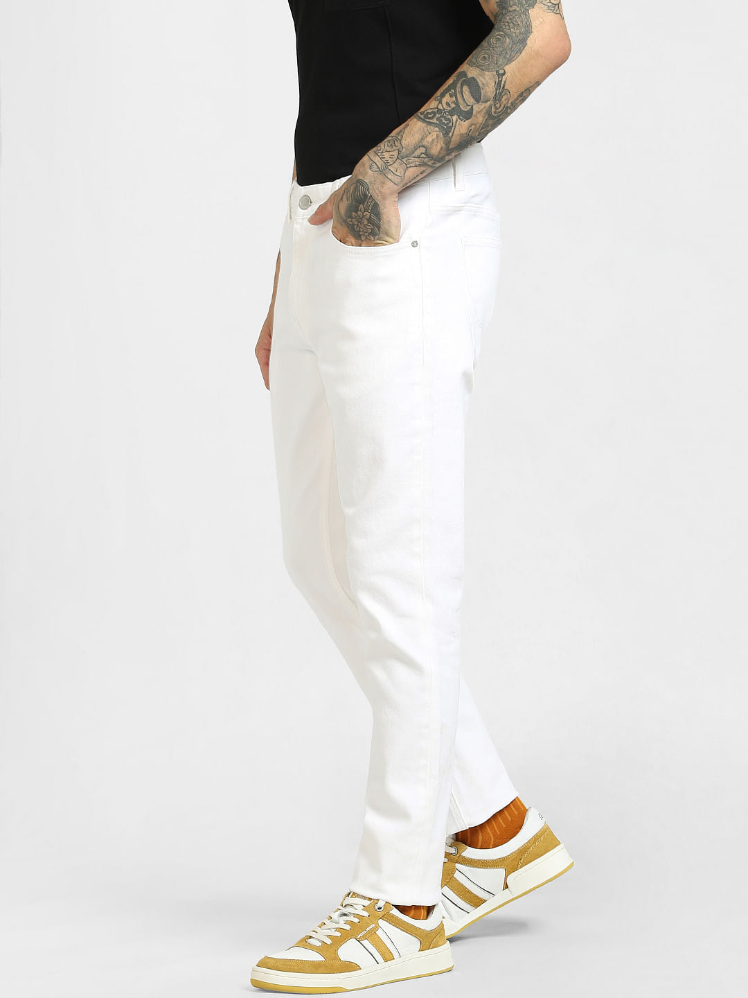 White Low Rise Ben Skinny Jeans