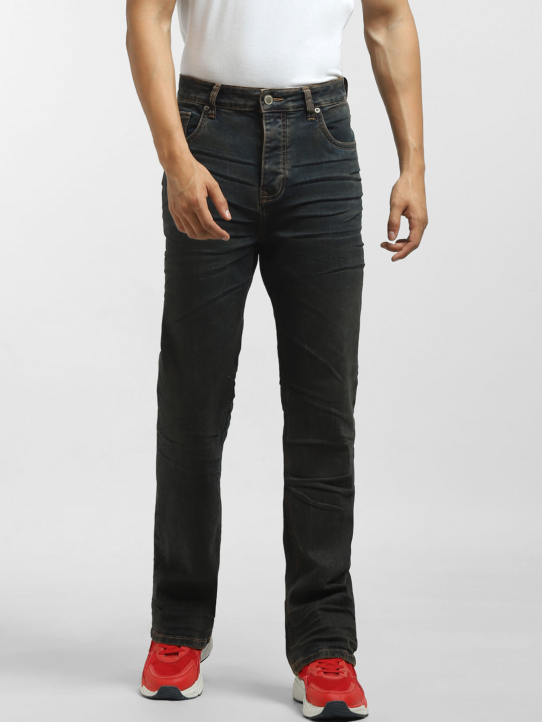 Dark Blue High Rise Bootcut Jeans