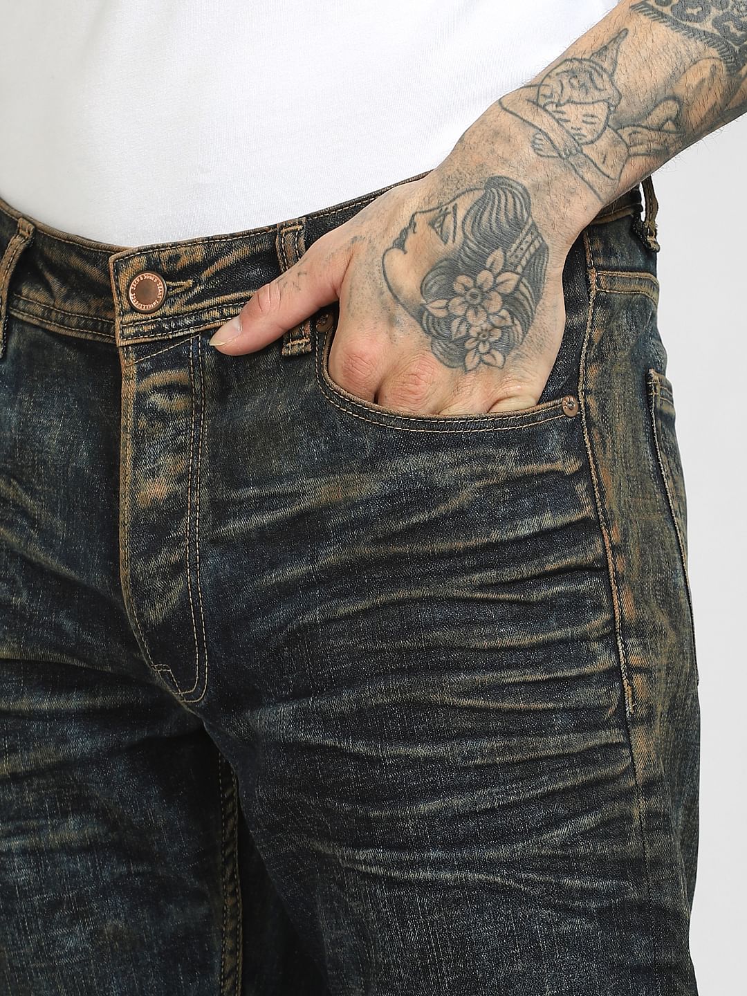 Blue Low Rise Tim Slim Jeans