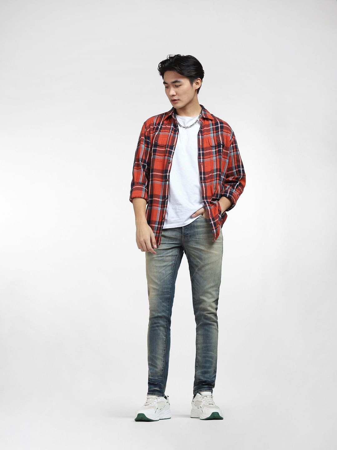 Blue Low Rise Washed Glenn Slim Fit Jeans