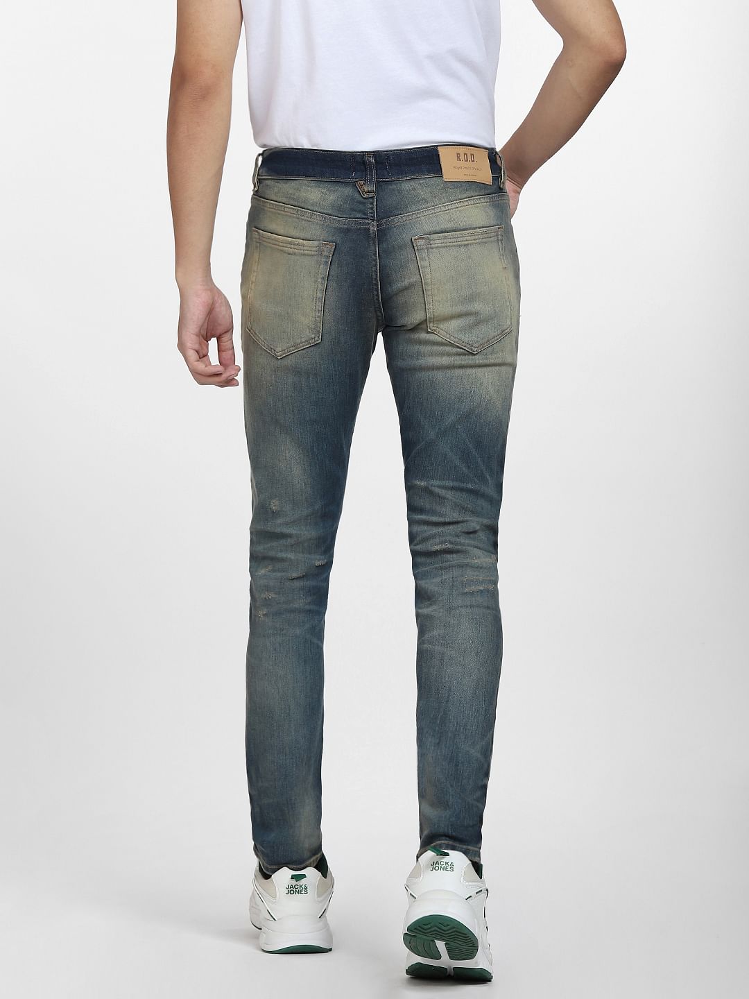 Blue Low Rise Washed Glenn Slim Fit Jeans