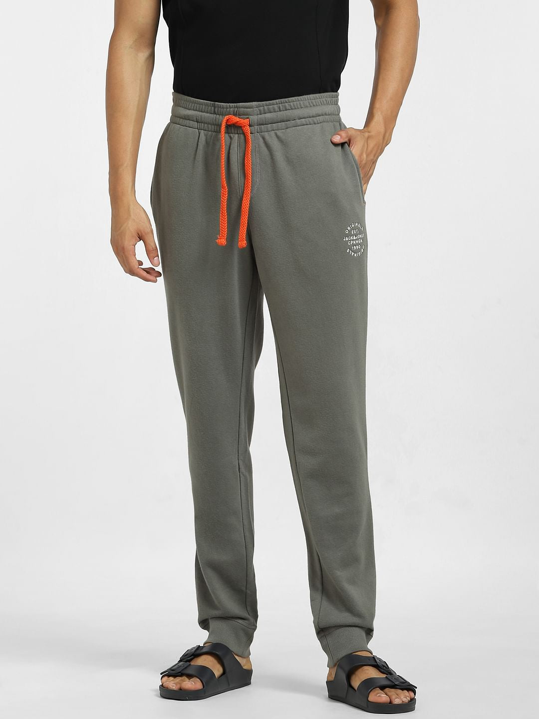 Grey Mid Rise Sweatpants