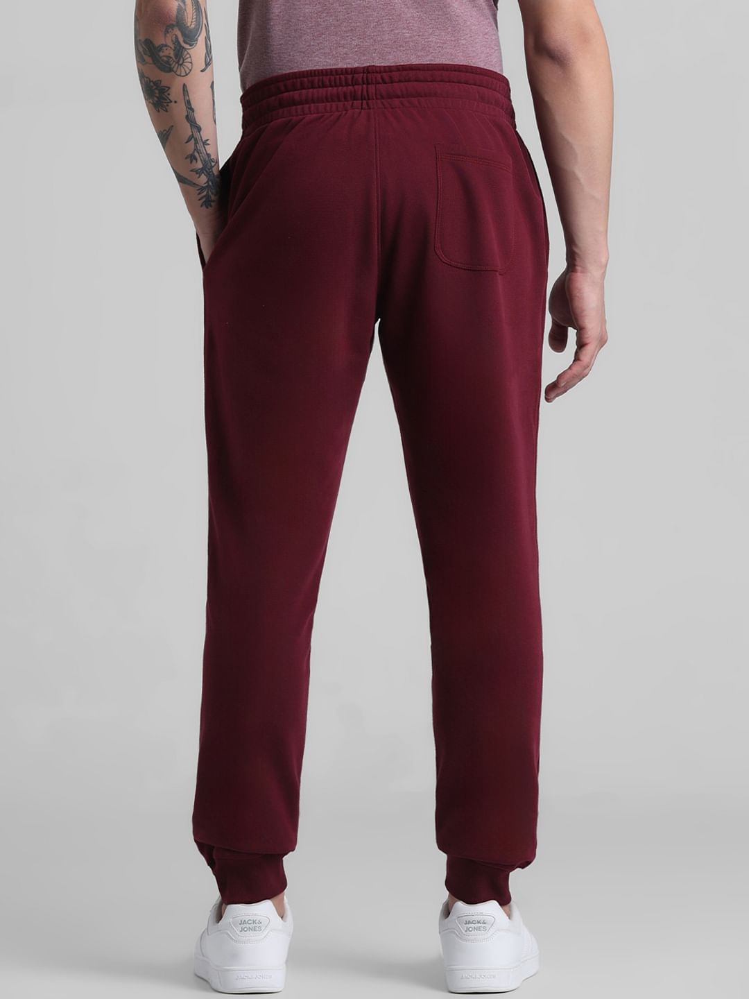 Maroon Mid Rise Knitted Sweatpants
