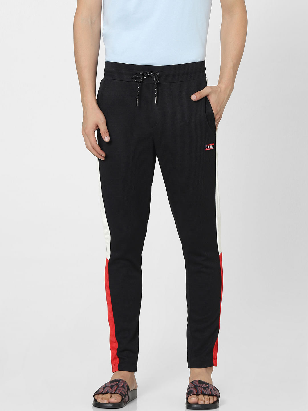 Black Colourblocked Sweatpants
