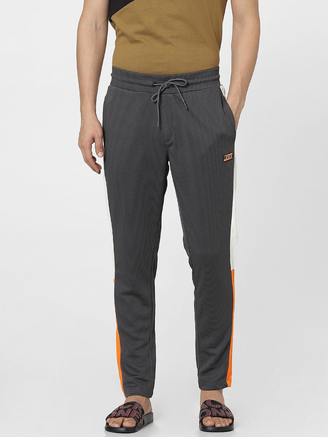 Grey Colourblocked Sweatpants