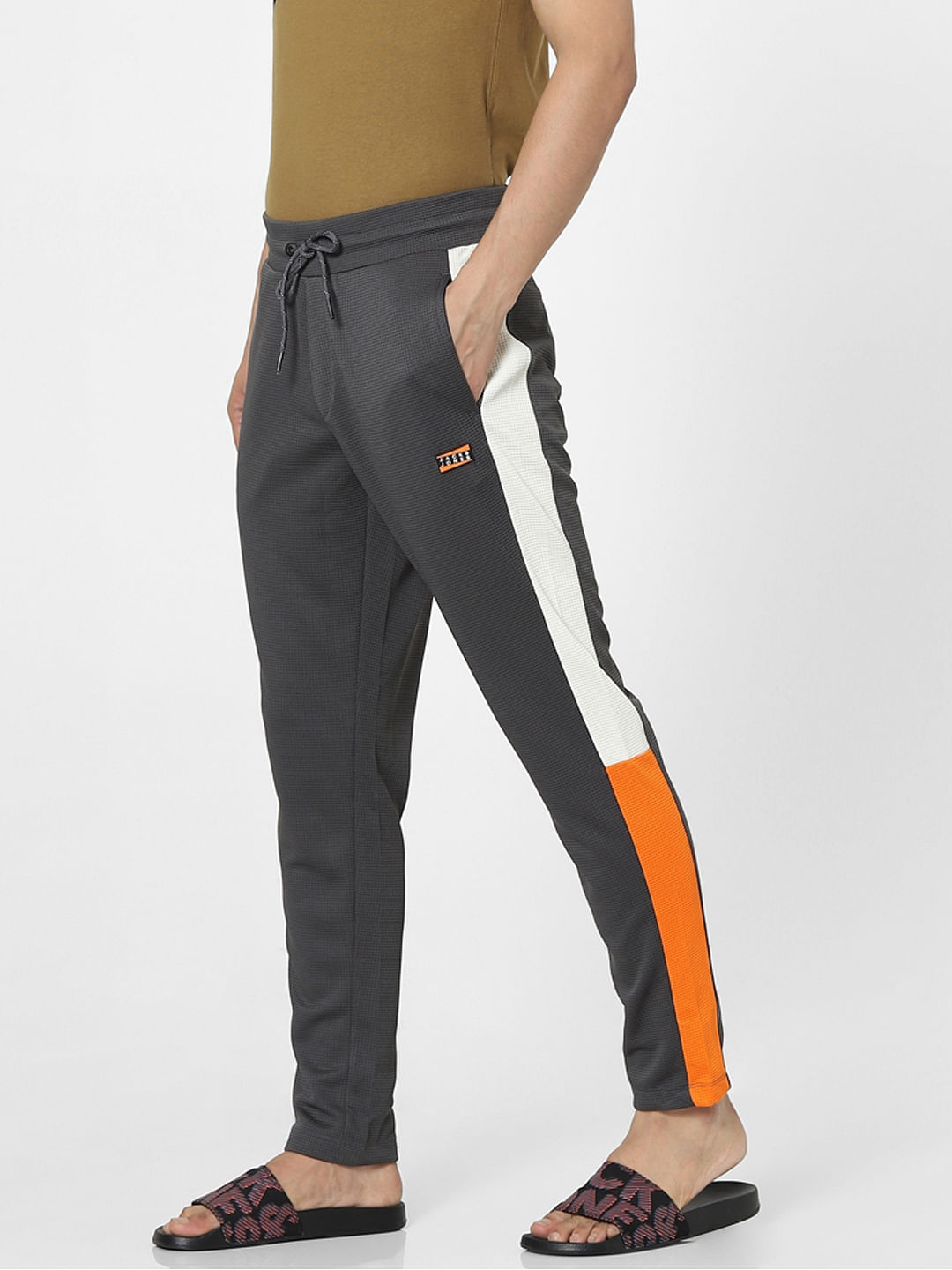 Grey Colourblocked Sweatpants