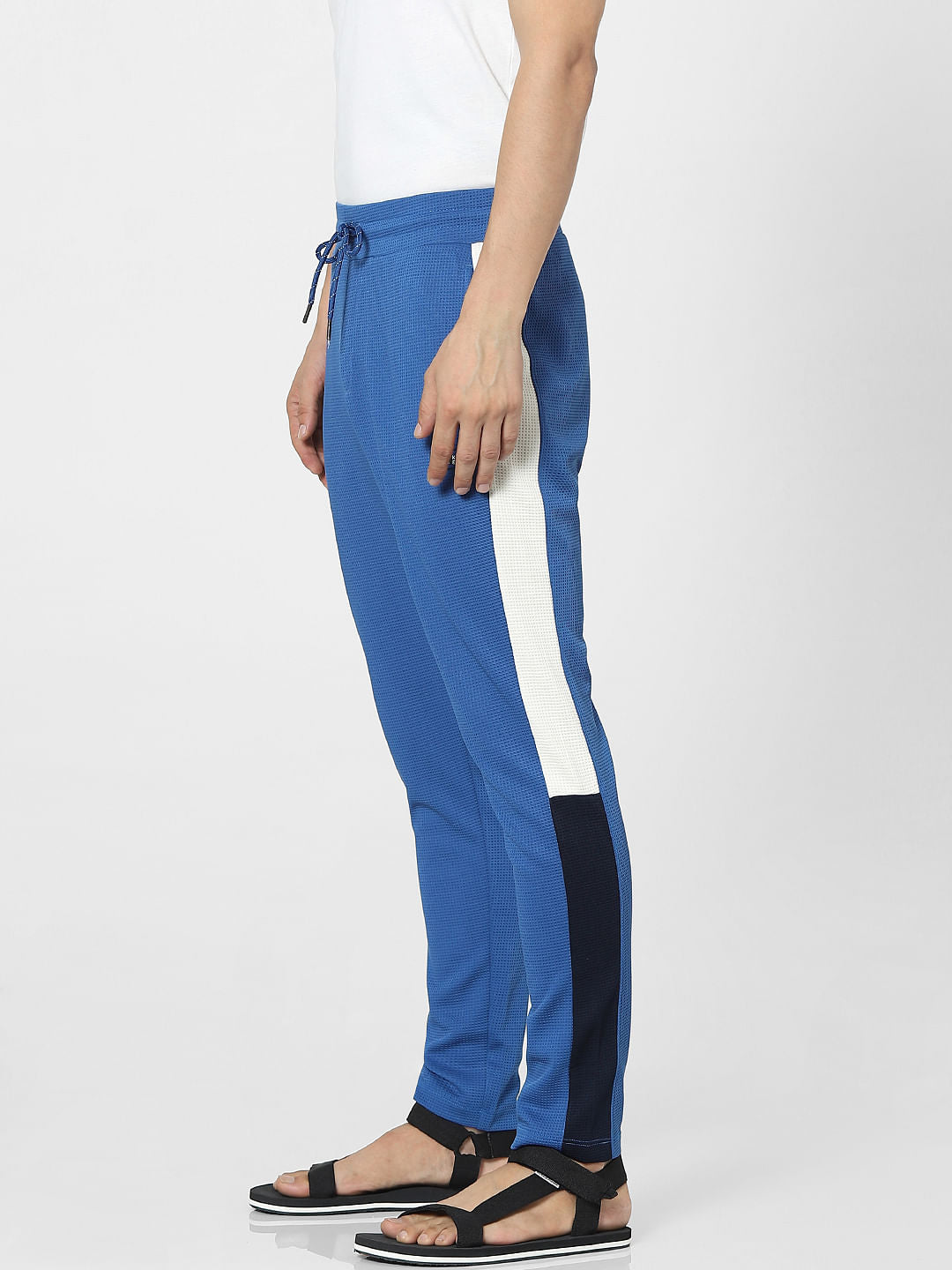 Blue Colourblocked Sweatpants