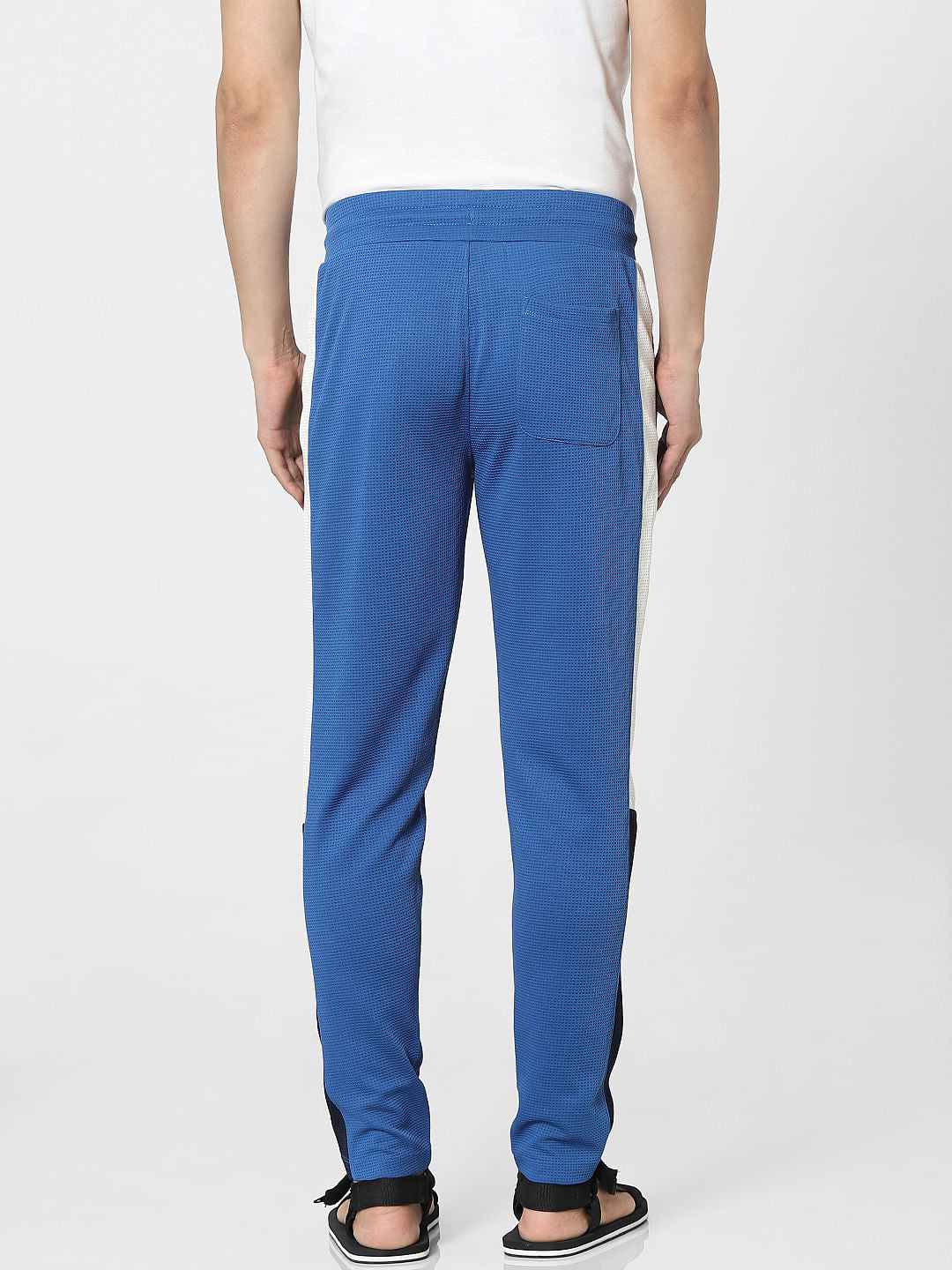 Blue Colourblocked Sweatpants