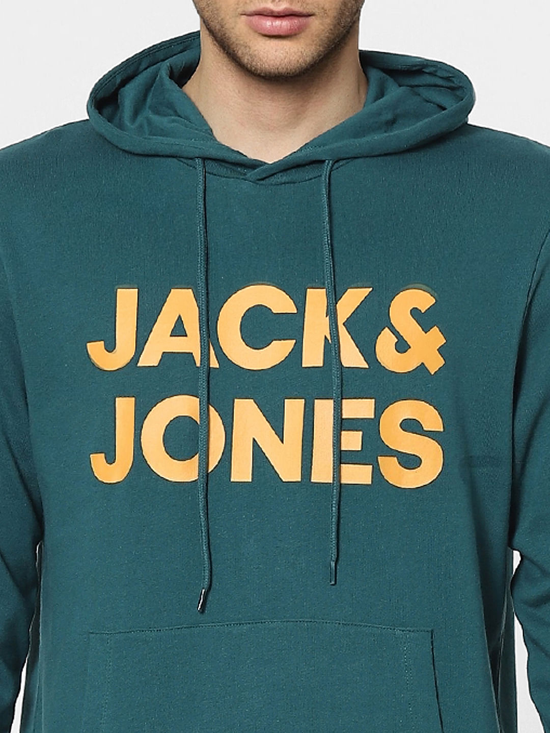 Green Logo Print Hooded Sweatshirt