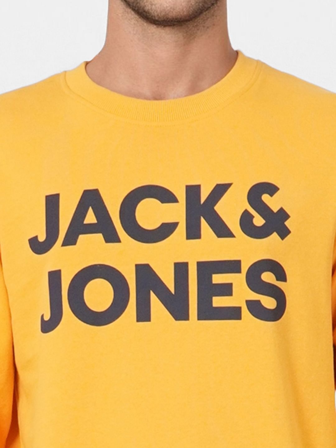 Yellow Logo Print Sweatshirt