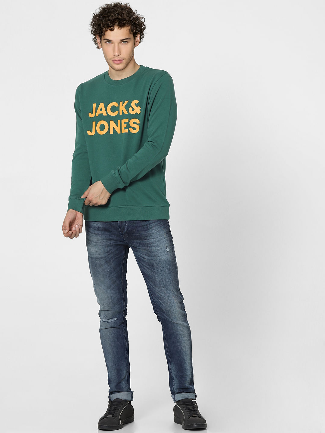 Green Logo Print Sweatshirt
