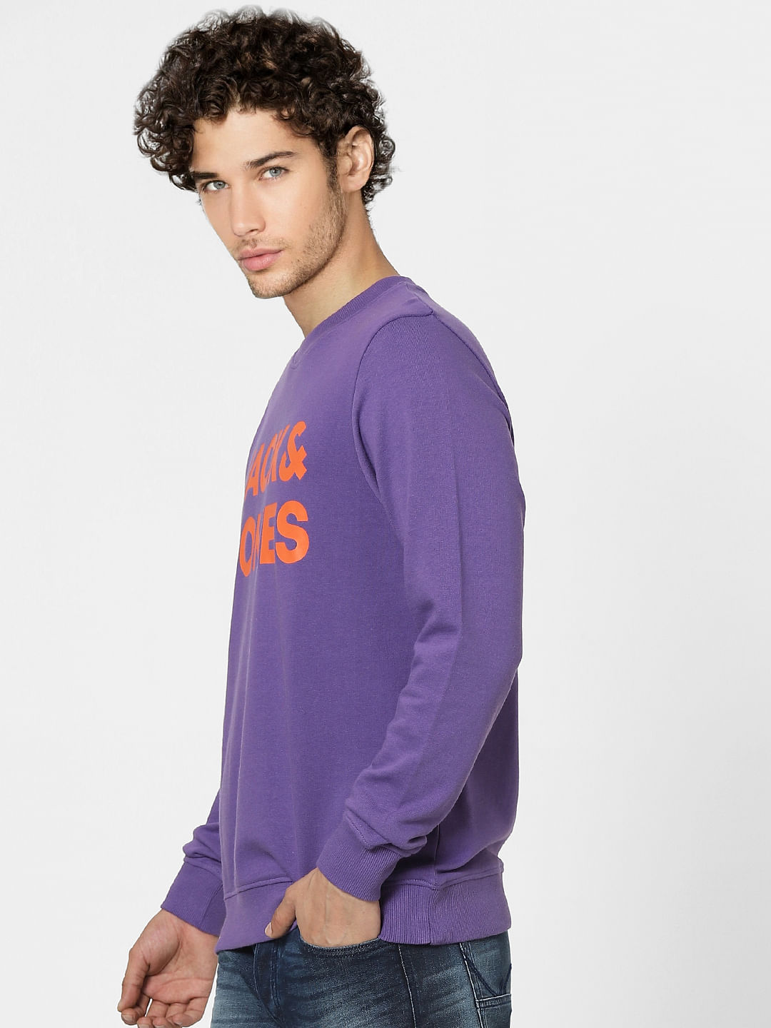 Purple Logo Print Sweatshirt