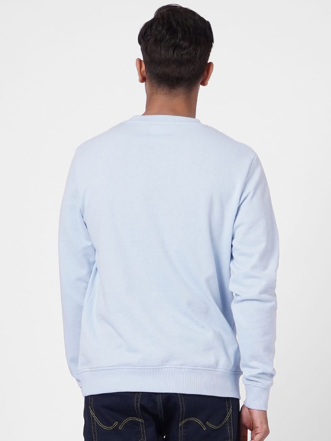 Light Blue Logo Print Sweatshirt
