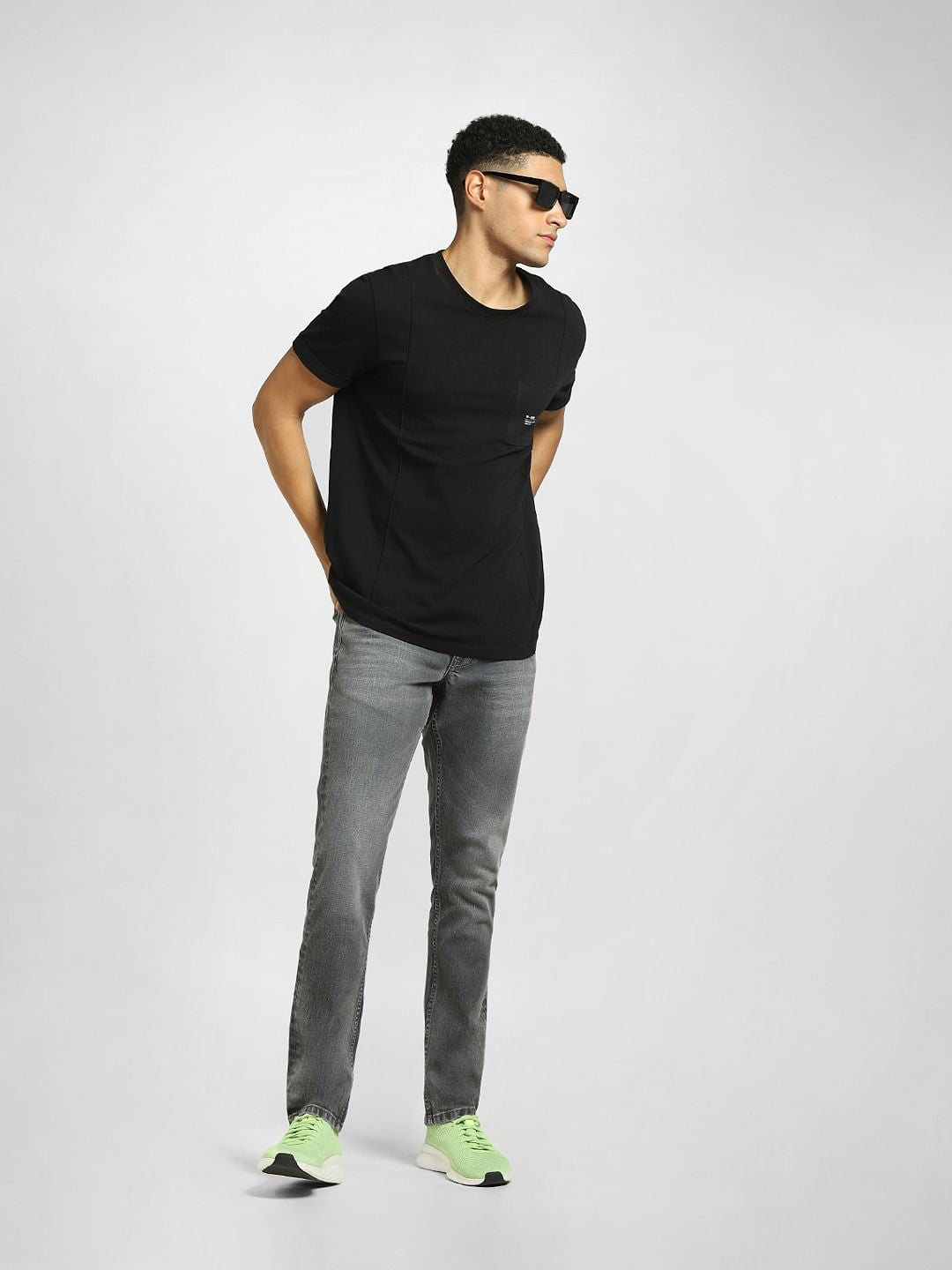 Grey Low Rise Glenn Slim Fit Jeans