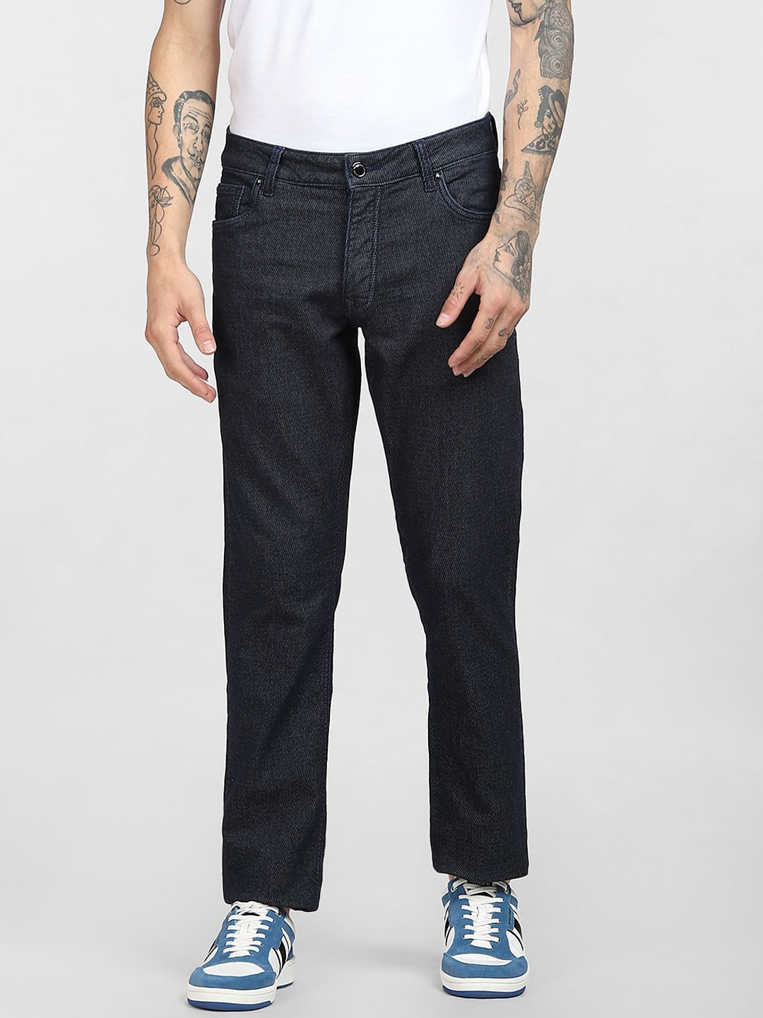 Dark Blue Mid Rise Clark Regular Jeans