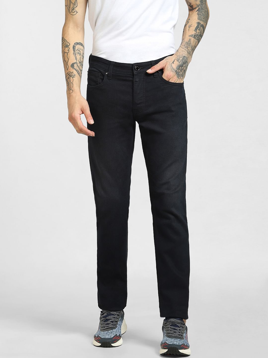 Dark Blue Low Rise Tim Slim Jeans