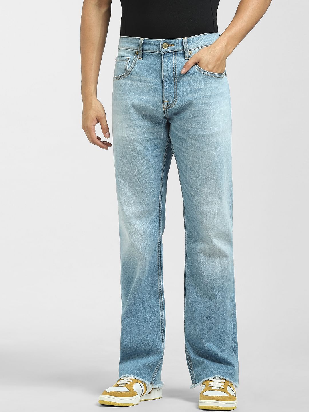 Light Blue Washed Bootcut Jeans