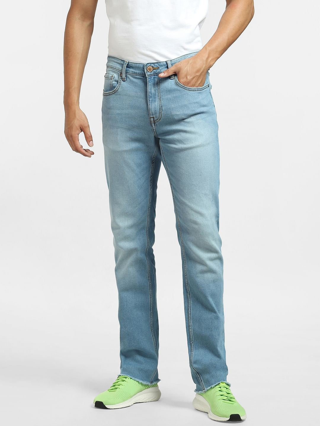 Light Blue Low Rise Washed Glenn Slim Jeans