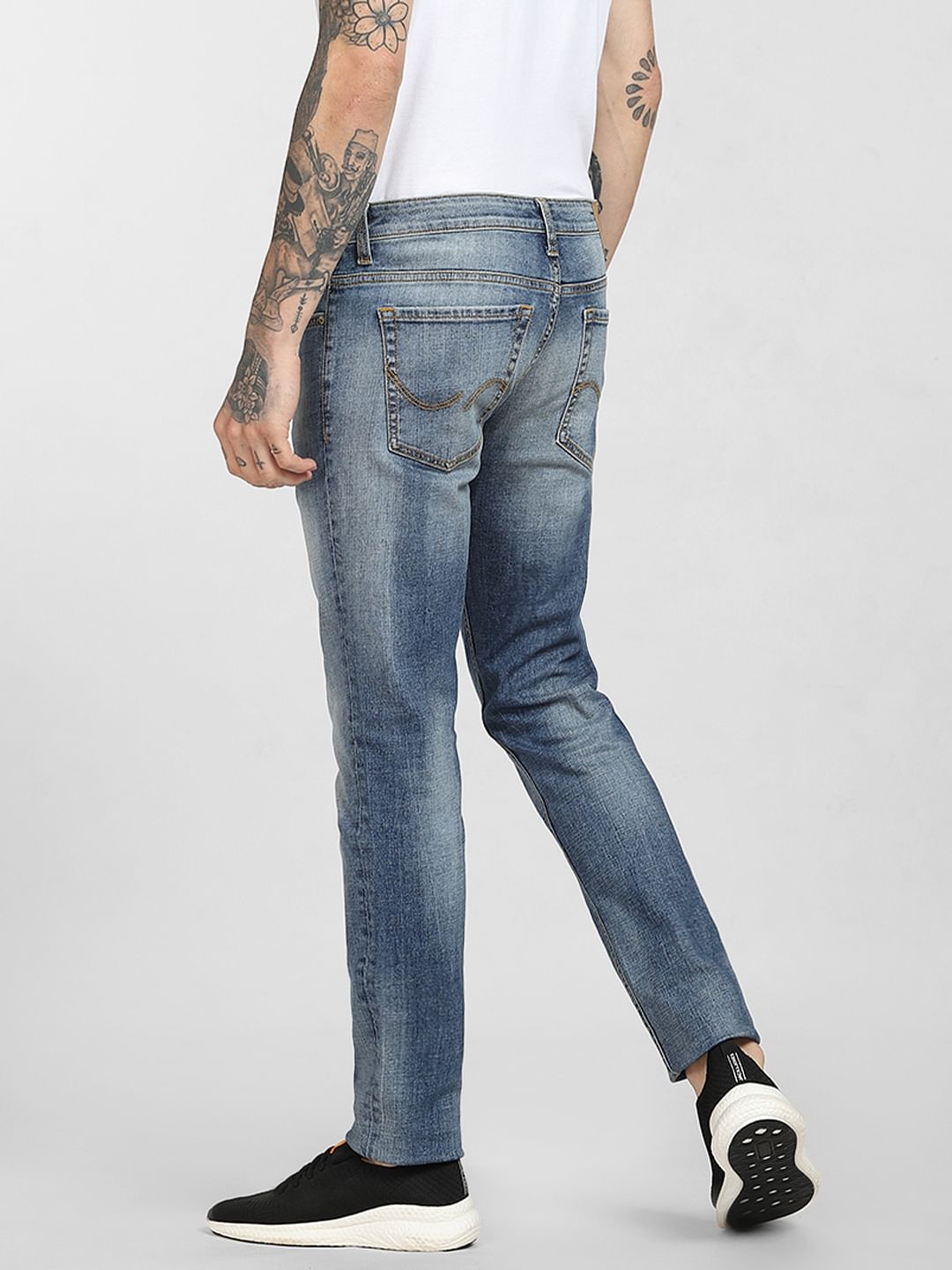 Light Blue Low Rise Faded Slim Jeans