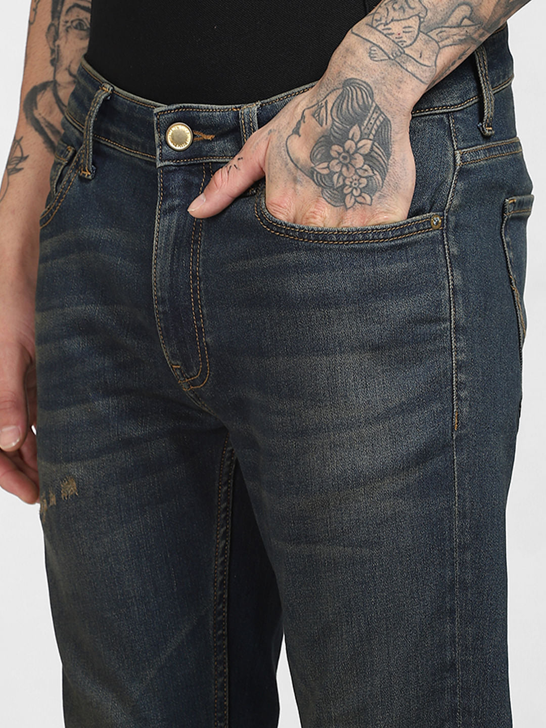 Blue Low Rise Washed Liam Skinny Jeans