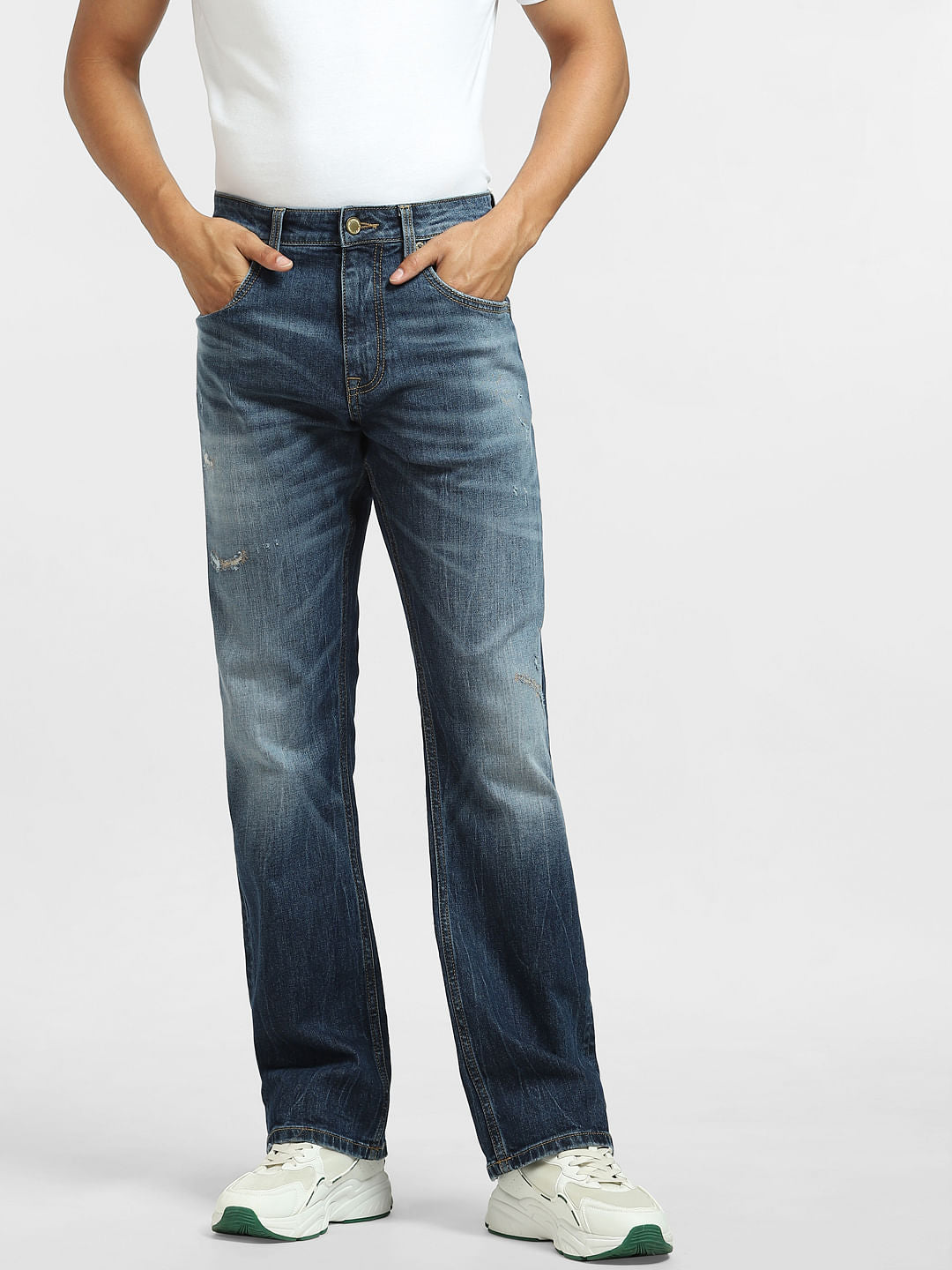 Dark Blue High Rise Bootcut Jeans
