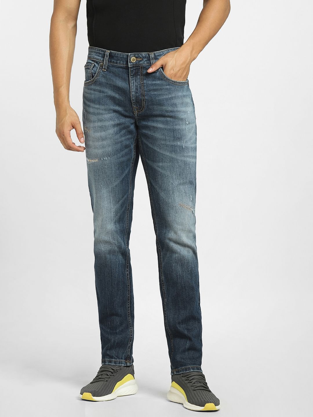 Dark Blue Low Rise Glenn Slim Jeans