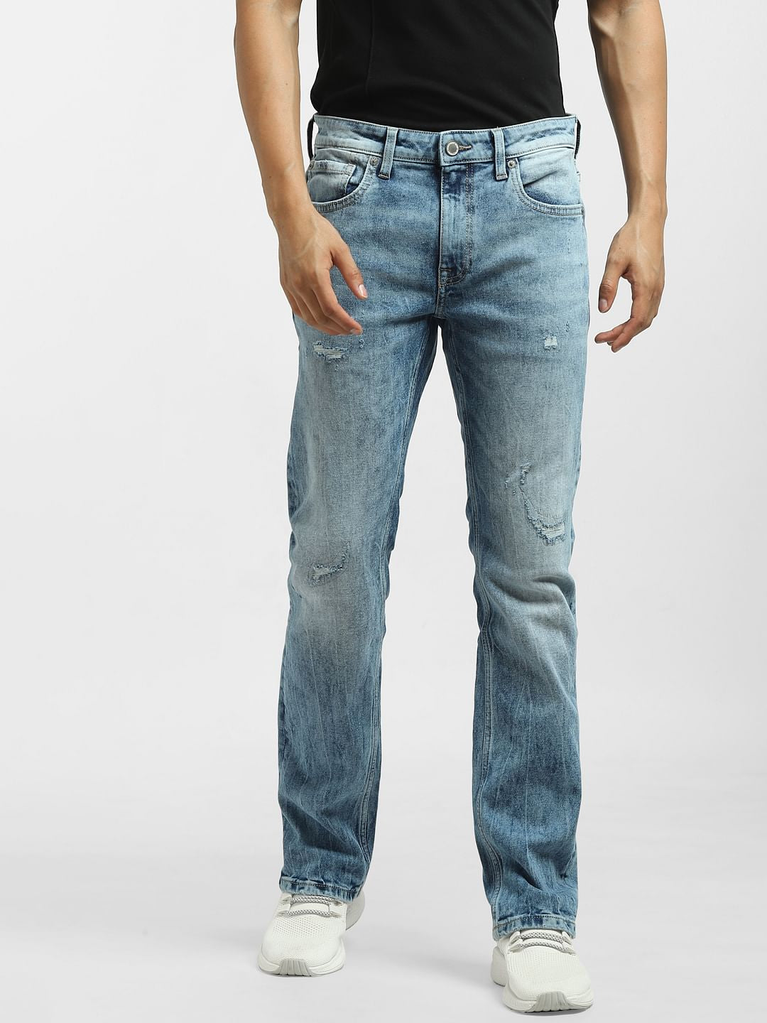 Light Blue Distressed Clark Regular Jeans