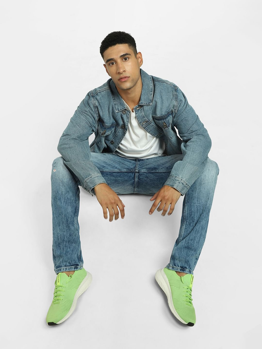 Light Blue Low Rise Distressed Glenn Slim Jeans