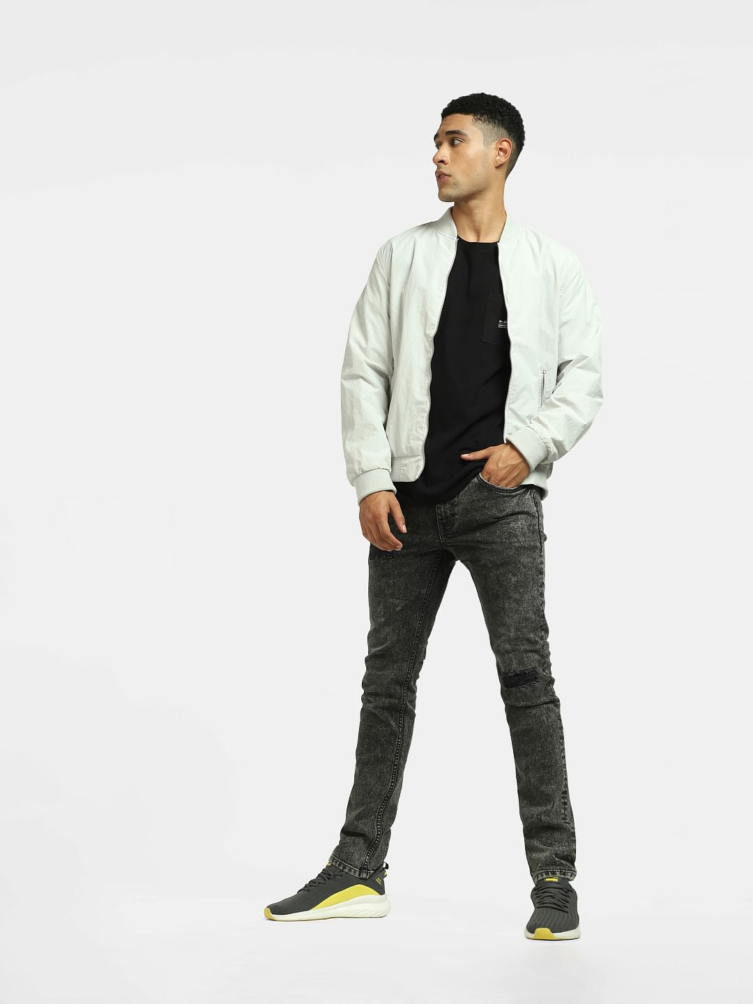 Black Low Rise Washed Liam Skinny Jeans