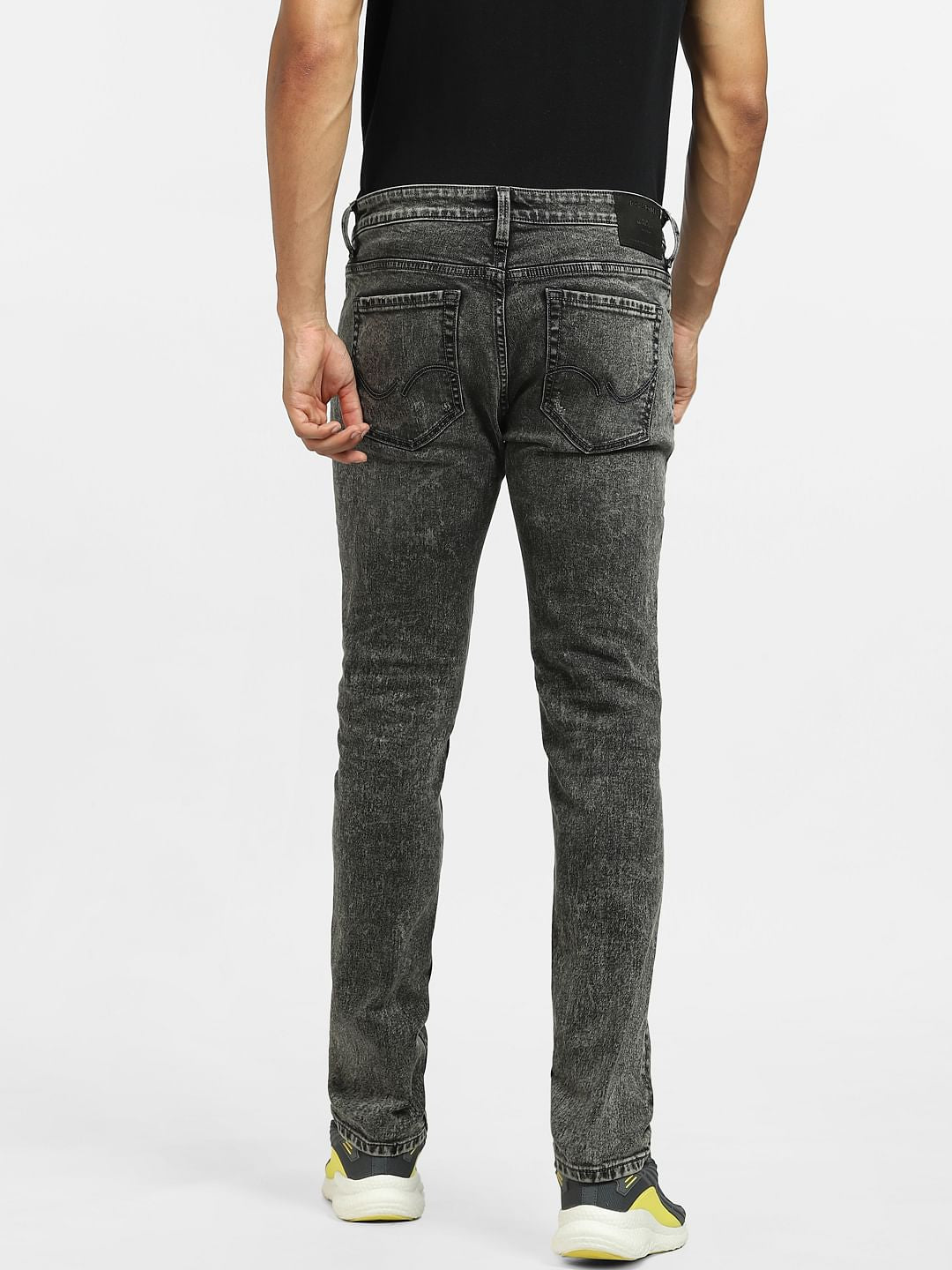 Black Low Rise Washed Liam Skinny Jeans
