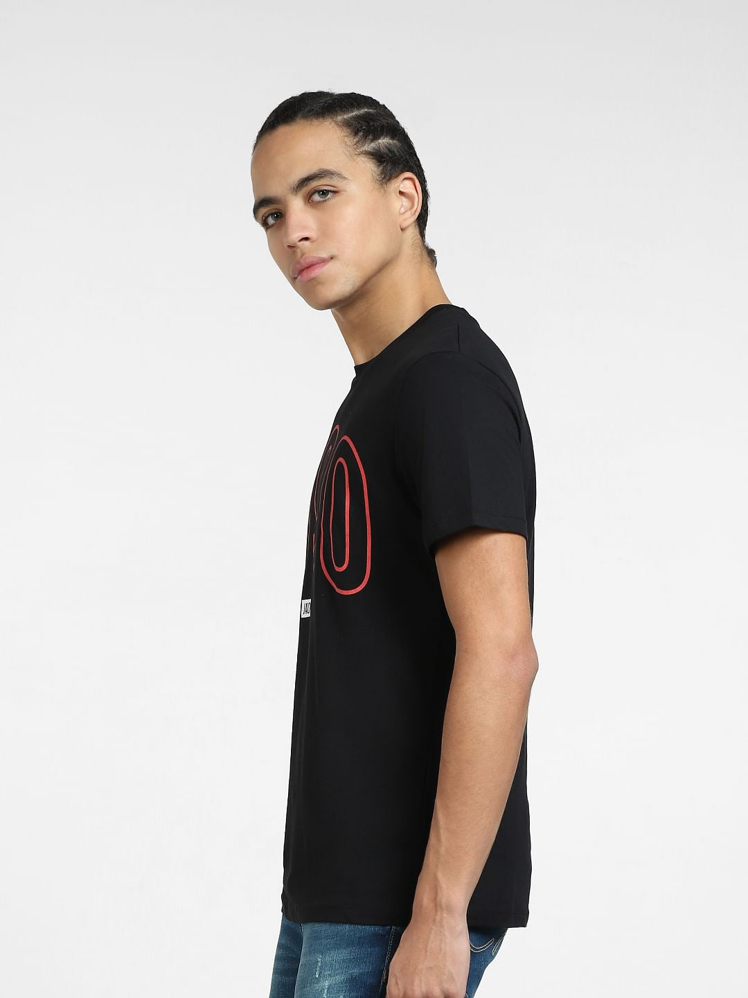 Black Logo Print Crew Neck T-shirt