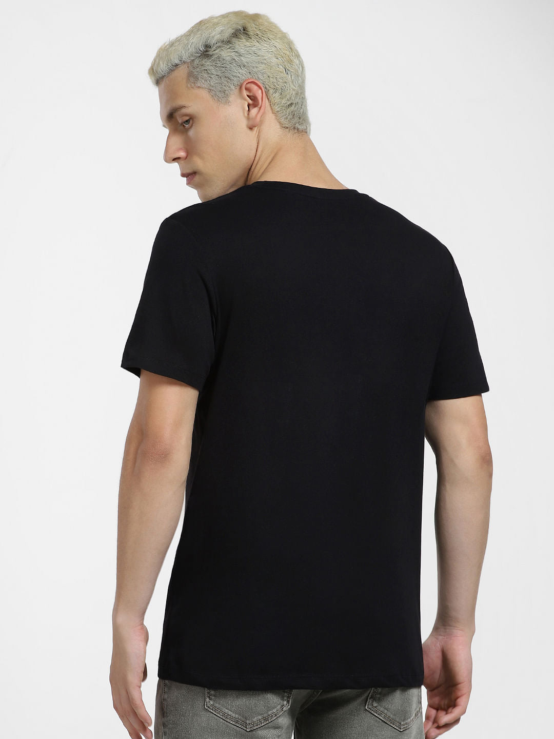 Black Logo Print Crew Neck T-shirt