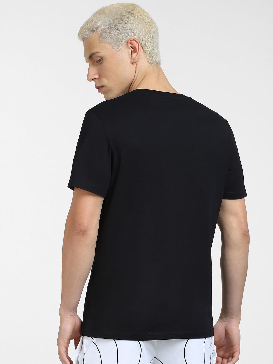 Black Typographic Logo Crew Neck T-shirt