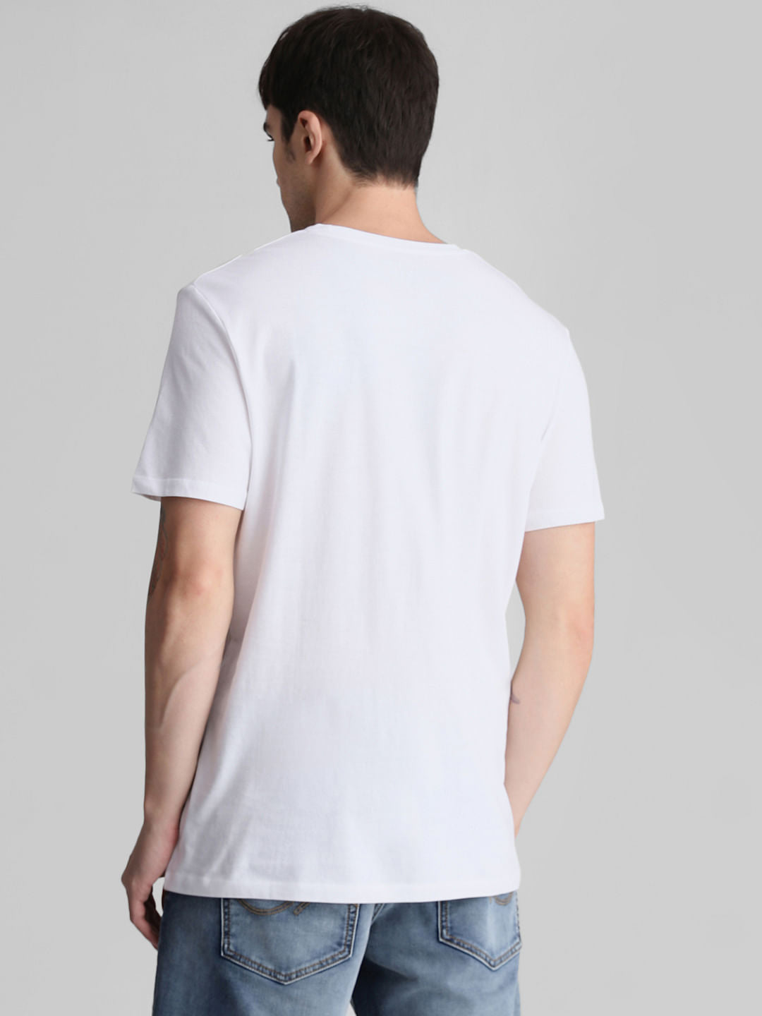 White Graphic Print Crew Neck T-shirt