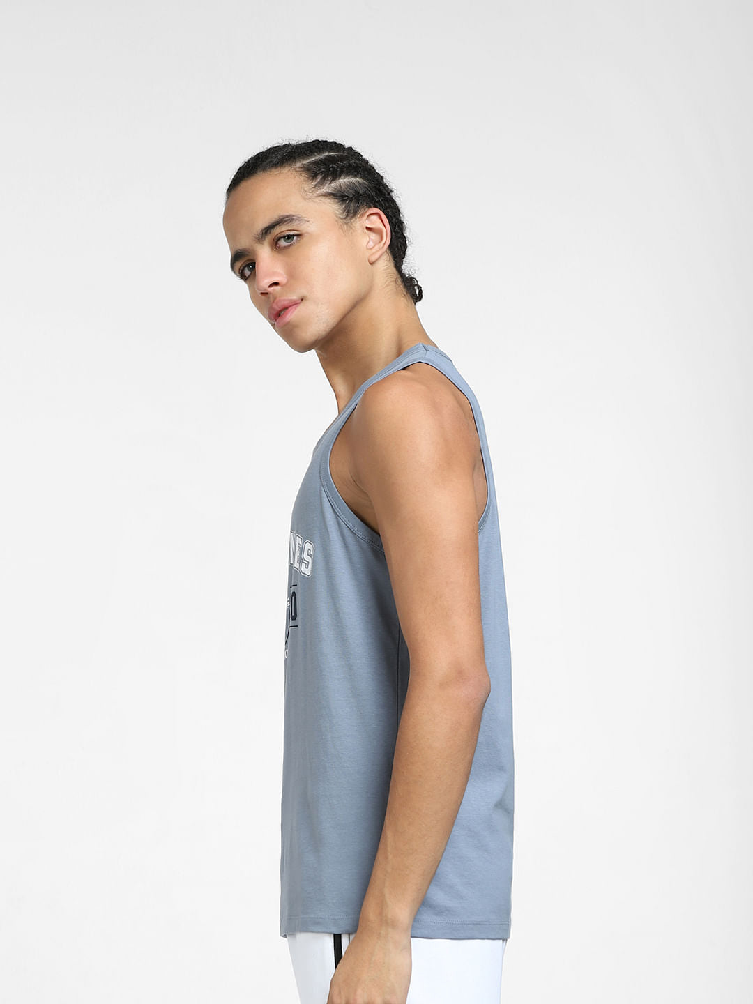 Blue Logo Print T-shirt Vest