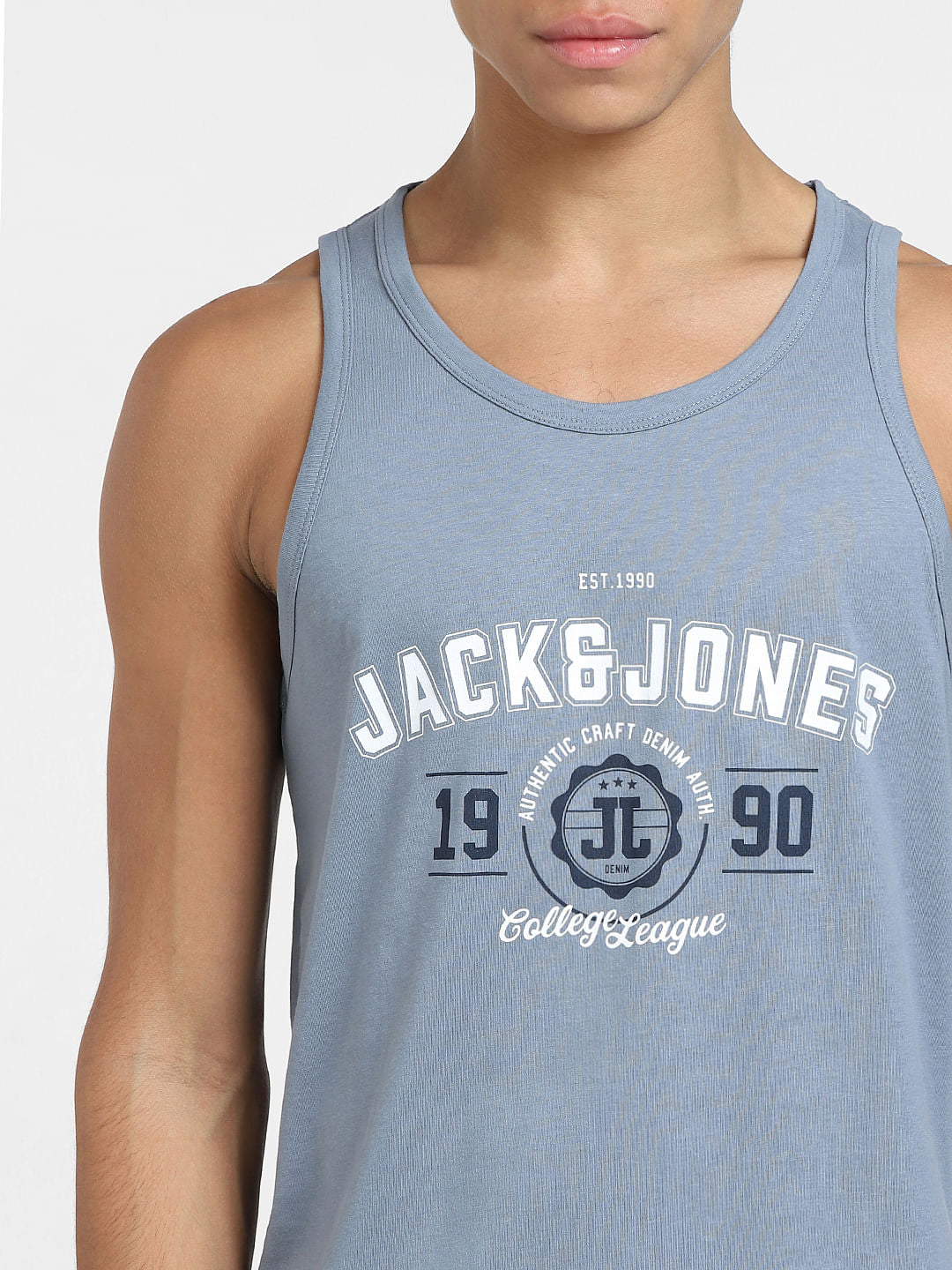 Blue Logo Print T-shirt Vest