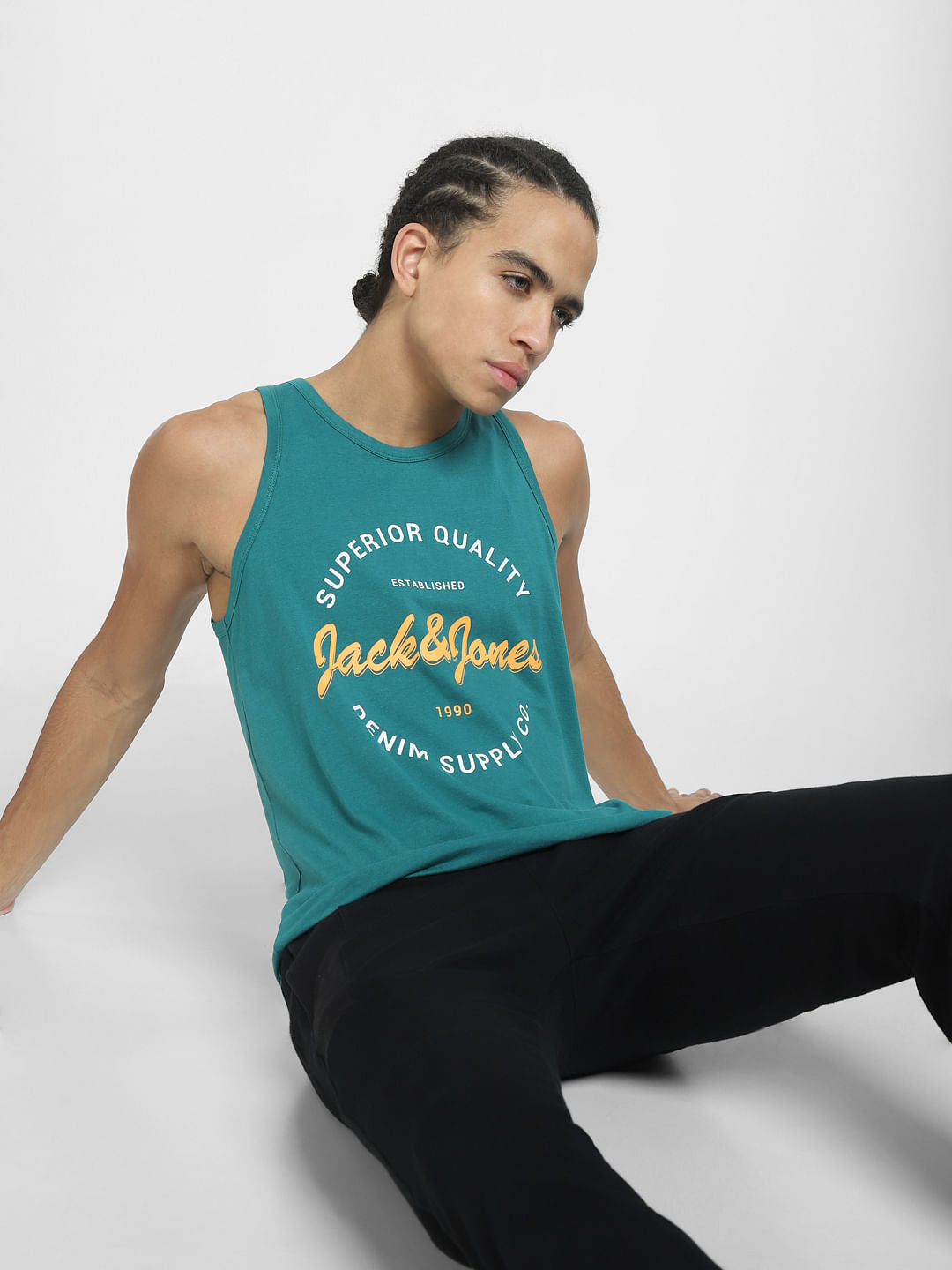 Green Logo Print T-shirt Vest